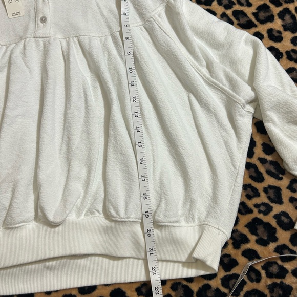 aerie White Long-Sleeve Polo Pullover Sweatshirt - Picture 7 of 11